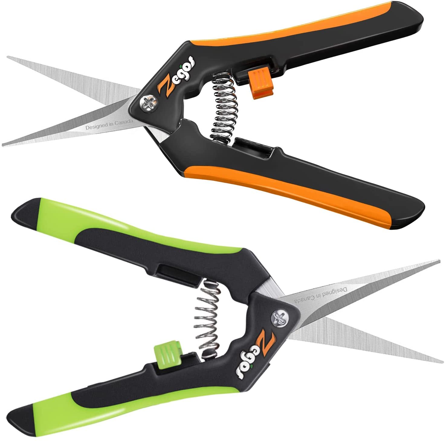 Zegos Trimming Scissor Combo Set, 1x 7 All-Metal Pruning Snips with 3 Long  Blades, and 1x 6 Pruning Shears Stem and Branch Cutter for Vine Cutting,  Grape, Berry, Herb Trimming (2 Packs Combo Kit)